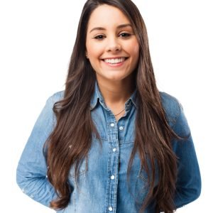 happy young woman smiling